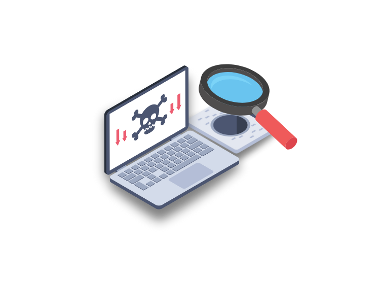 Laptop with virus on it
