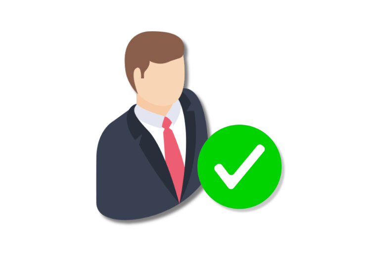 User with green tick