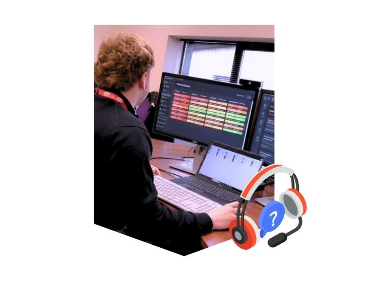 Help desk team member looking at tickets