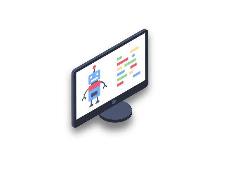 Robot on PC screen
