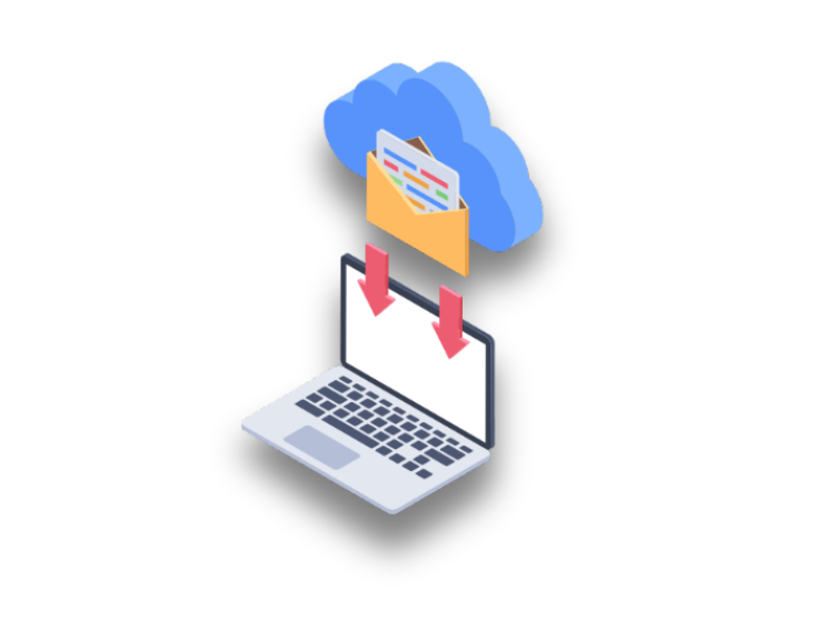 Files going from the cloud to a laptop