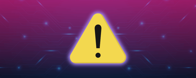 Yellow warning sign on a purple background