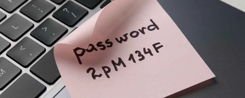 Password written on a sticky note