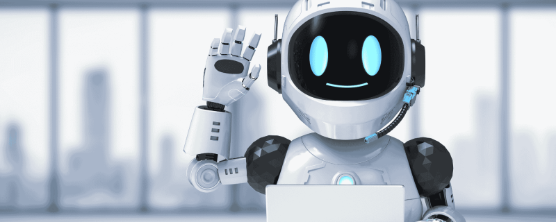 Friendly robot waving
